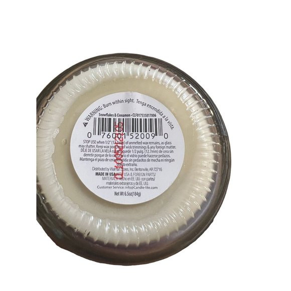 Candle Lite Snowflakes & Cinnamon Candle Jar Lidded 6.5 oz NEW Clove Vanilla - Picture 3 of 3
